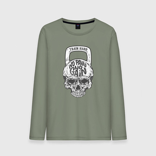 Мужской лонгслив Череп гиря / Авокадо – фото 1
