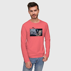 Лонгслив хлопковый мужской Сон Чжин У, цвет: коралловый — фото 2