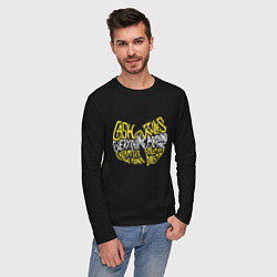 Лонгслив хлопковый мужской Wu tang - деньги управляют всем вокруг меня, цвет: черный — фото 2