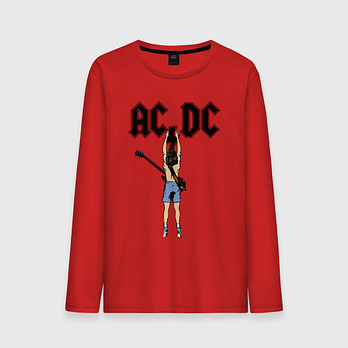 Мужской лонгслив Angus Young / Красный – фото 1
