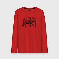 Лонгслив хлопковый мужской Слон гуляет, цвет: красный
