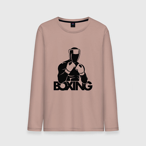 Мужской лонгслив Boxing art / Пыльно-розовый – фото 1
