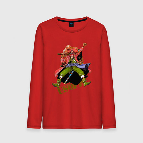 Мужской лонгслив Уссоп из аниме One Piece / Красный – фото 1