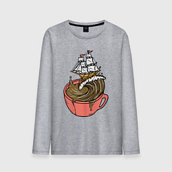 Мужской лонгслив Кофейный корабль