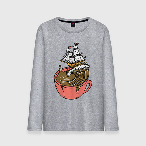 Мужской лонгслив Кофейный корабль / Меланж – фото 1