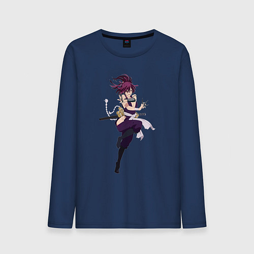 Мужской лонгслив Юдзуриха из аниме Адский рай / Тёмно-синий – фото 1