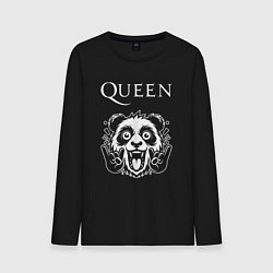 Лонгслив хлопковый мужской Queen rock panda, цвет: черный