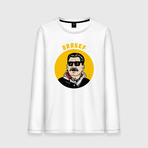 Мужской лонгслив Brosef Stalin / Белый – фото 1