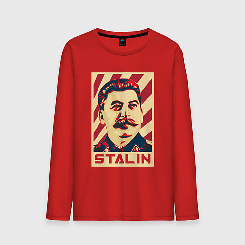 Мужской лонгслив Stalin face / Красный – фото 1
