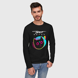 Лонгслив хлопковый мужской Tokio Hotel rock star cat, цвет: черный — фото 2