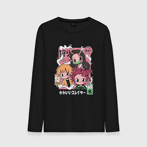 Мужской лонгслив Тандзиро Нэдзуко и Дзэнъицу / Черный – фото 1