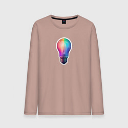 Мужской лонгслив Радужная электрическая лампочка