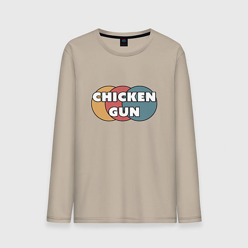 Мужской лонгслив Chicken gun круги / Миндальный – фото 1