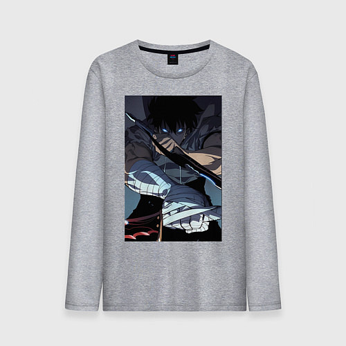 Мужской лонгслив Поднятие уровня в одиночку Джину Сон / Меланж – фото 1