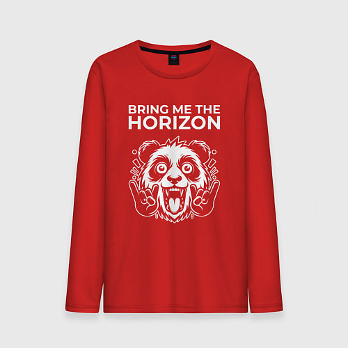 Мужской лонгслив Bring Me the Horizon rock panda / Красный – фото 1