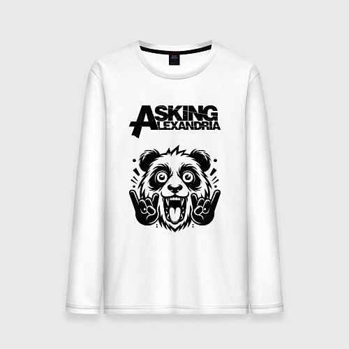 Мужской лонгслив Asking Alexandria - rock panda / Белый – фото 1