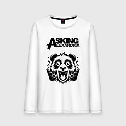 Лонгслив хлопковый мужской Asking Alexandria - rock panda, цвет: белый