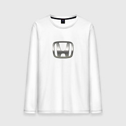 Лонгслив хлопковый мужской Honda logo auto grey, цвет: белый