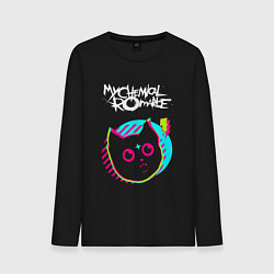 Лонгслив хлопковый мужской My Chemical Romance rock star cat, цвет: черный