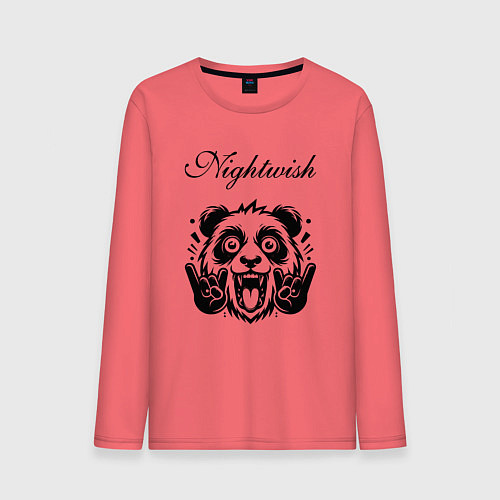Мужской лонгслив Nightwish - rock panda / Коралловый – фото 1