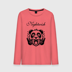 Лонгслив хлопковый мужской Nightwish - rock panda, цвет: коралловый