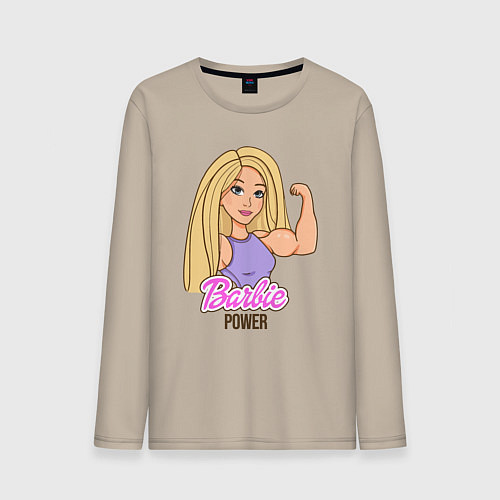 Мужской лонгслив Barbie power / Миндальный – фото 1