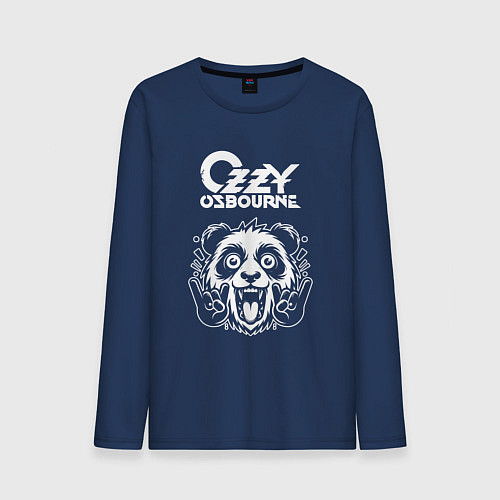 Мужской лонгслив Ozzy Osbourne rock panda / Тёмно-синий – фото 1