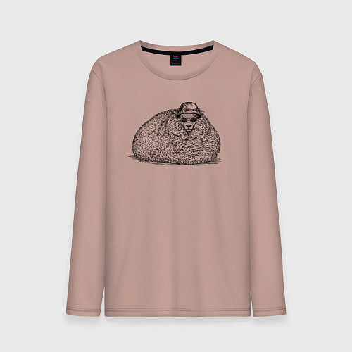 Мужской лонгслив Овечка в панаме / Пыльно-розовый – фото 1