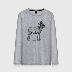 Мужской лонгслив Баран в шапке с помпоном