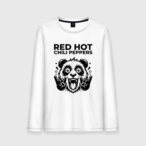 Мужской лонгслив Red Hot Chili Peppers - rock panda / Белый – фото 1