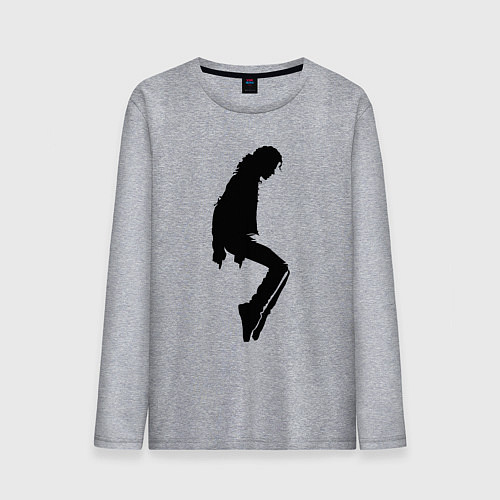 Мужской лонгслив Черный силуэт Майкла Джексона / Меланж – фото 1