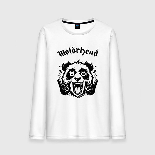Мужской лонгслив Motorhead - rock panda / Белый – фото 1