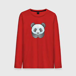 Лонгслив хлопковый мужской Маленькая забавная панда, цвет: красный