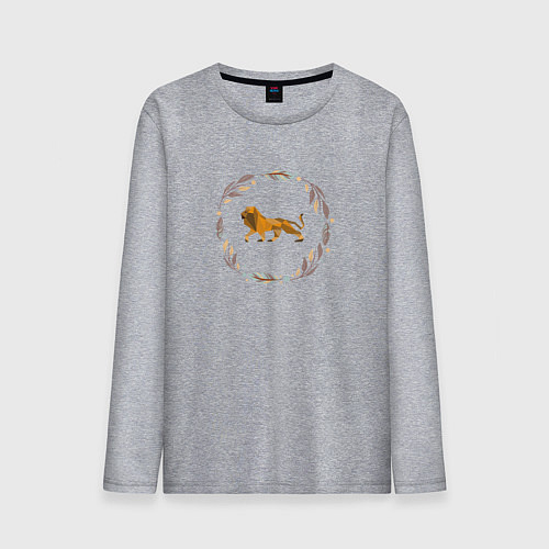 Мужской лонгслив Быть львом / Меланж – фото 1