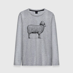 Мужской лонгслив Овечка новогодняя