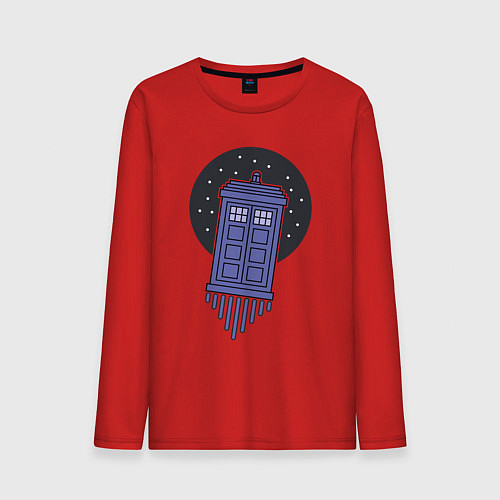 Мужской лонгслив Tardis fly / Красный – фото 1