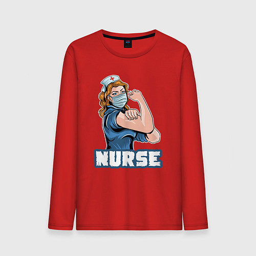 Мужской лонгслив Good nurse / Красный – фото 1