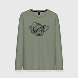 Мужской лонгслив Хрюшка новогодняя