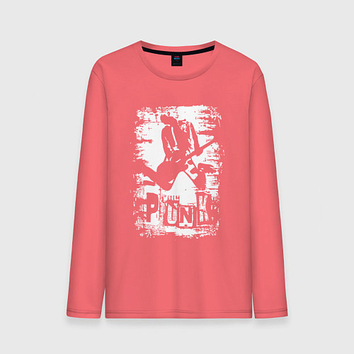 Мужской лонгслив Punk music / Коралловый – фото 1