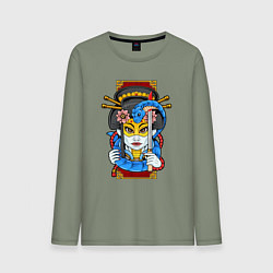 Мужской лонгслив Японская девушка киборг куноити