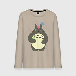 Лонгслив хлопковый мужской Totoro game, цвет: миндальный