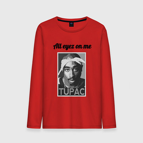 Мужской лонгслив 2pac Art All eayz on me / Красный – фото 1