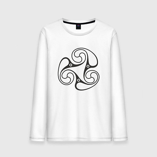 Мужской лонгслив Черный трискелион / Белый – фото 1