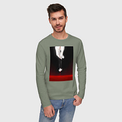 Лонгслив хлопковый мужской Евангелион талисман Рей, цвет: авокадо — фото 2