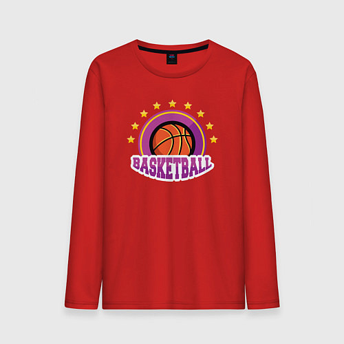 Мужской лонгслив Basket stars / Красный – фото 1