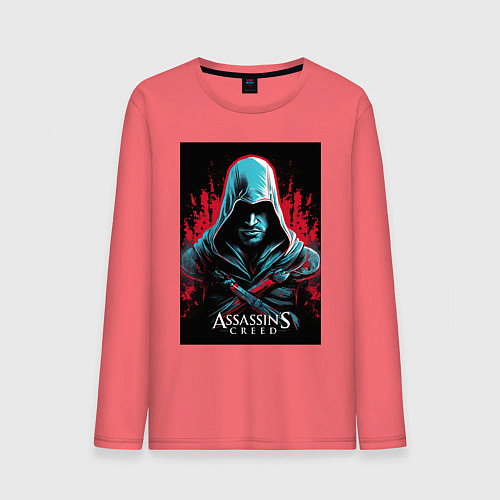 Мужской лонгслив Assassins creed классика / Коралловый – фото 1