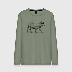 Мужской лонгслив Корова новогодняя