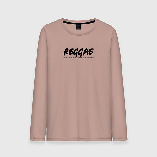 Мужской лонгслив Reggae music in black white / Пыльно-розовый – фото 1
