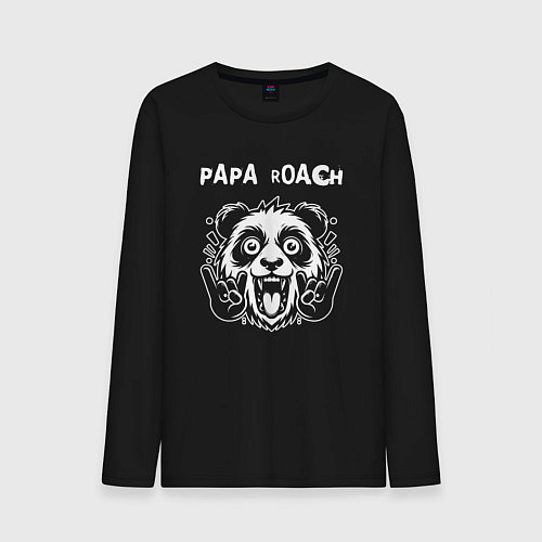Мужской лонгслив Papa Roach rock panda / Черный – фото 1