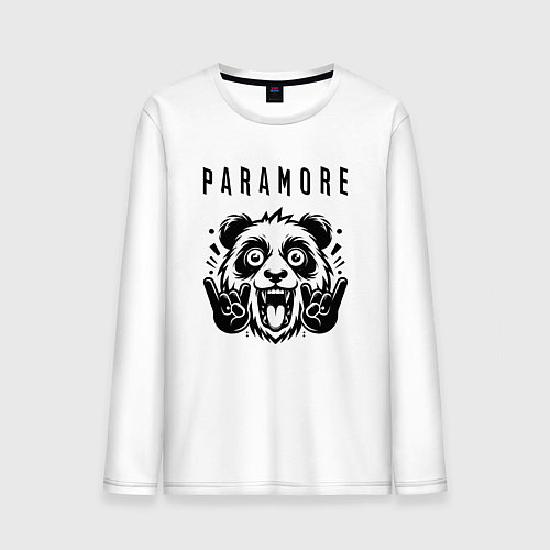 Мужской лонгслив Paramore - rock panda / Белый – фото 1